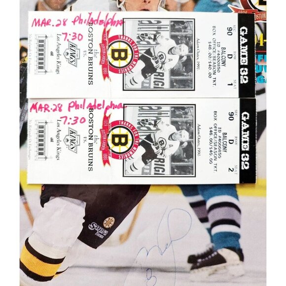 1994-95 SIGNED Cam Neely Boston Bruins Souvenir Magazine NHL w/ 2 Tickets DWR4 - Picture 4 of 4